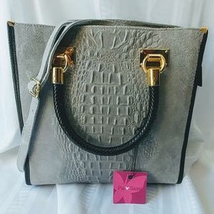 Pia Sassi Leather Handbag Crocodile Crossbody